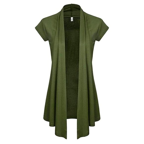 Nearkin | Green Open Front Cap Sleeve Cardigan |XS - Picture 6 of 8